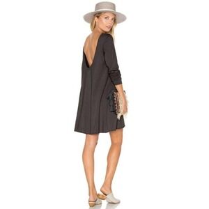 Chaser NWT Open Back Pocket Long Sleeve Shift Tee Dress Smokey Size Medium CW659
